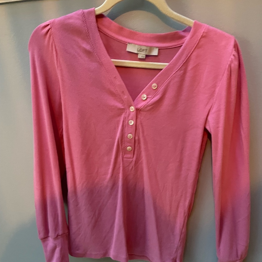 LOFT Pink Long Sleeve Top